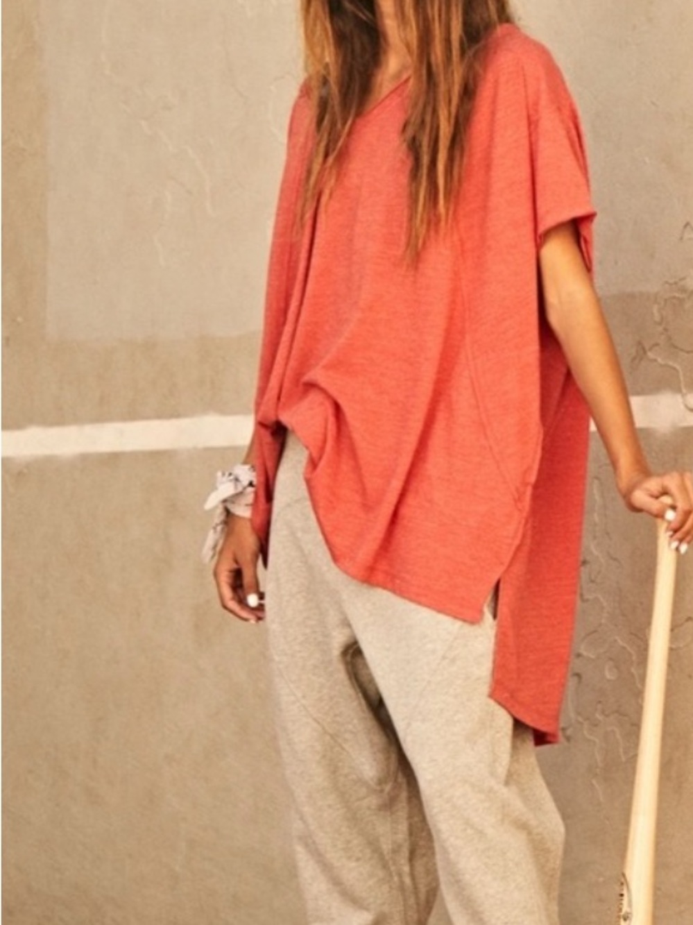 Free People City Vibes Tunic Tee- Band New With Tags